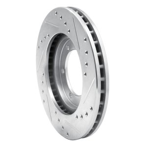 Nissan NP300 Brake Rotor (1) - Front Left - R1 Concepts - Drilled & Slotted - Silver - `98-`15